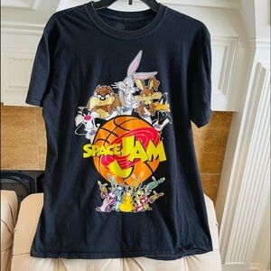 AM: Space Jam Mens Classic Shirt - Tune Squad Marvin & Bugs Bunny Tee Sz L